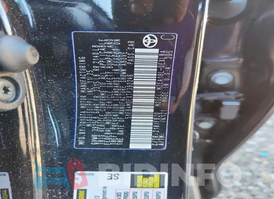 5YFB4MDEXTP392246 Photo# 12