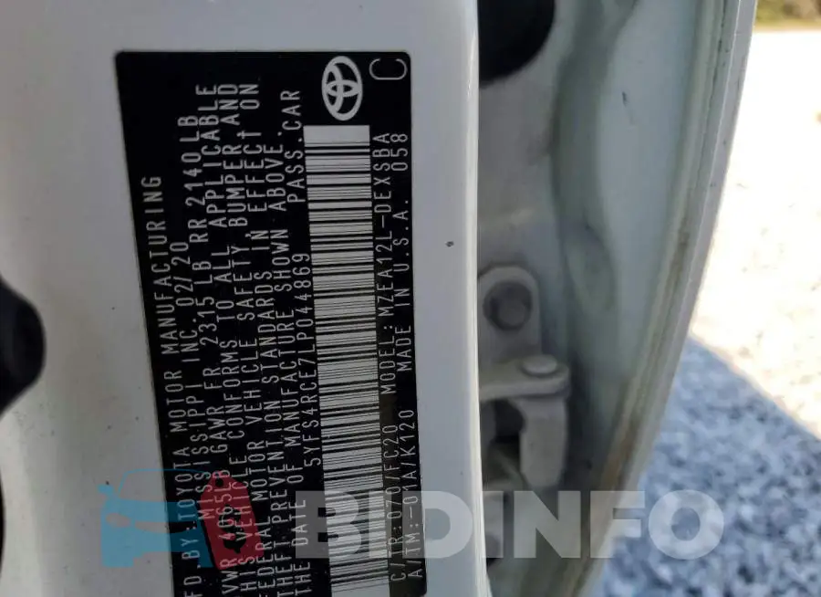 5YFS4RCE7LP044869 Photo# 13