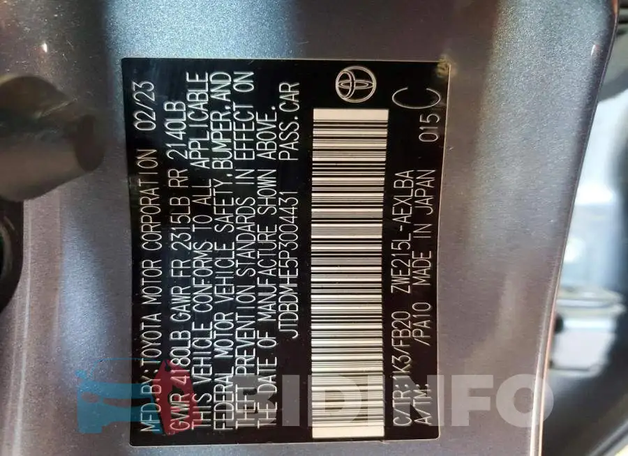 JTDBDMHE5P3004431 Photo# 12