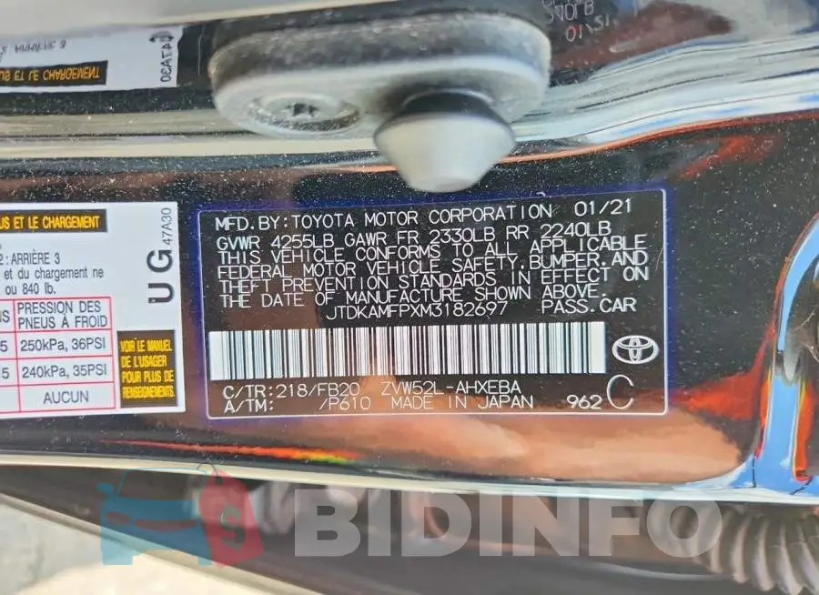 JTDKAMFPXM3182697 Photo# 13