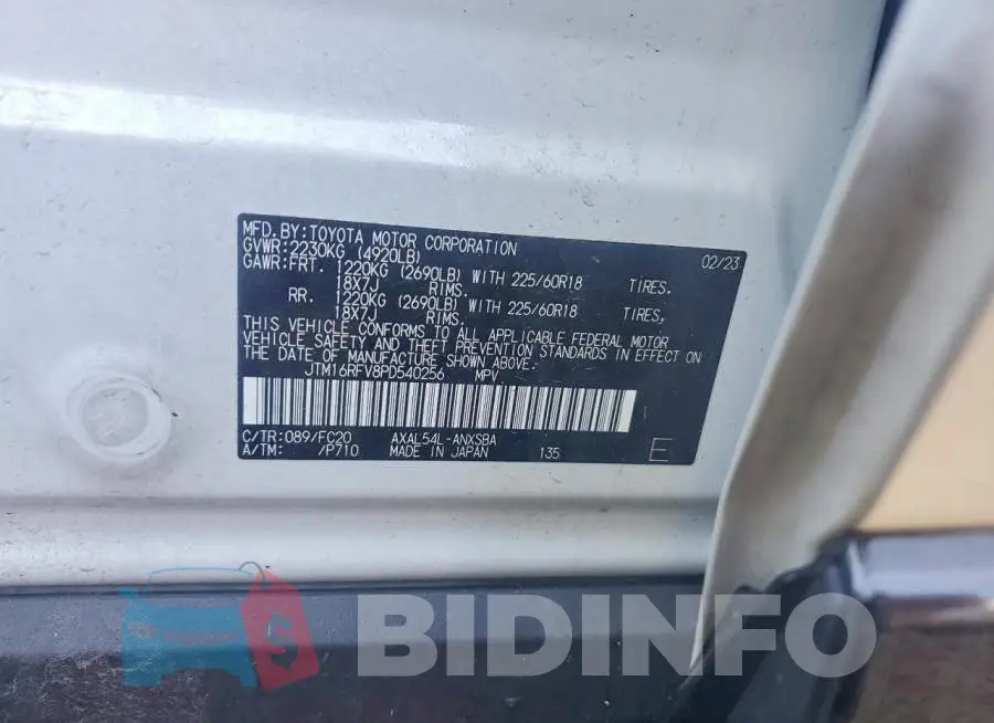 JTM16RFV8PD540256 Photo# 13