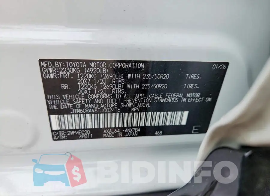 JTM6CRAV8TJ002416 Photo# 12