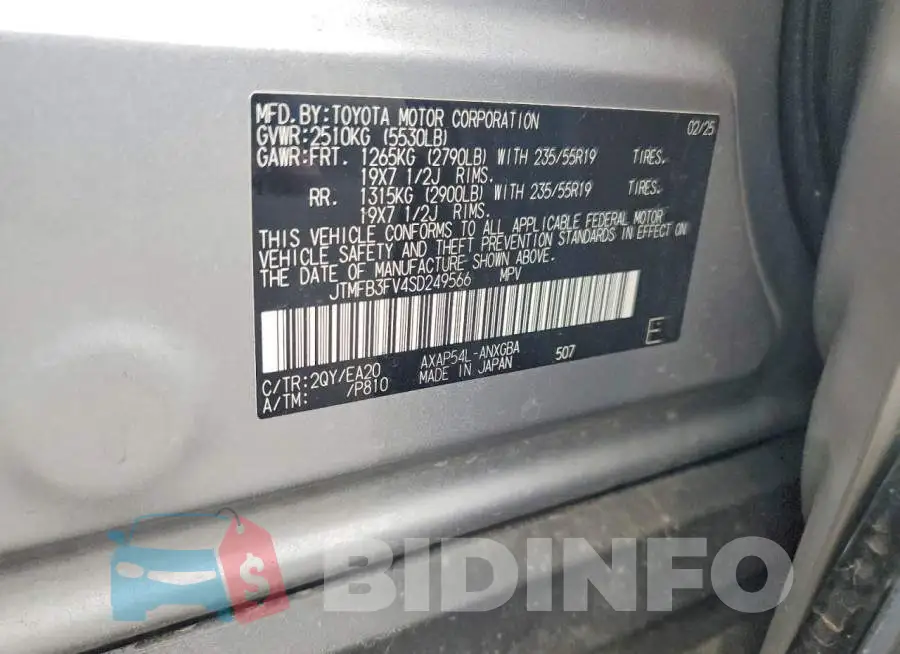 JTMFB3FV4SD249566 Photo# 12