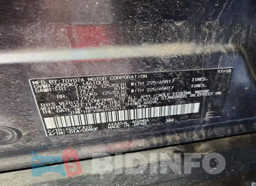 JTMP1RFV8KD502513 Photo# 13