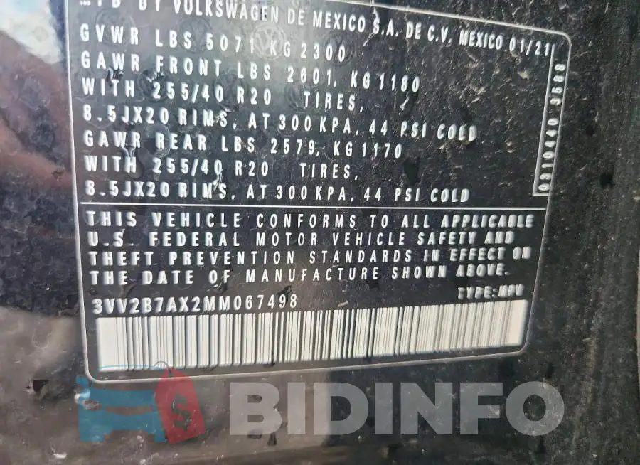 3VV2B7AX2MM067498 Photo# 12