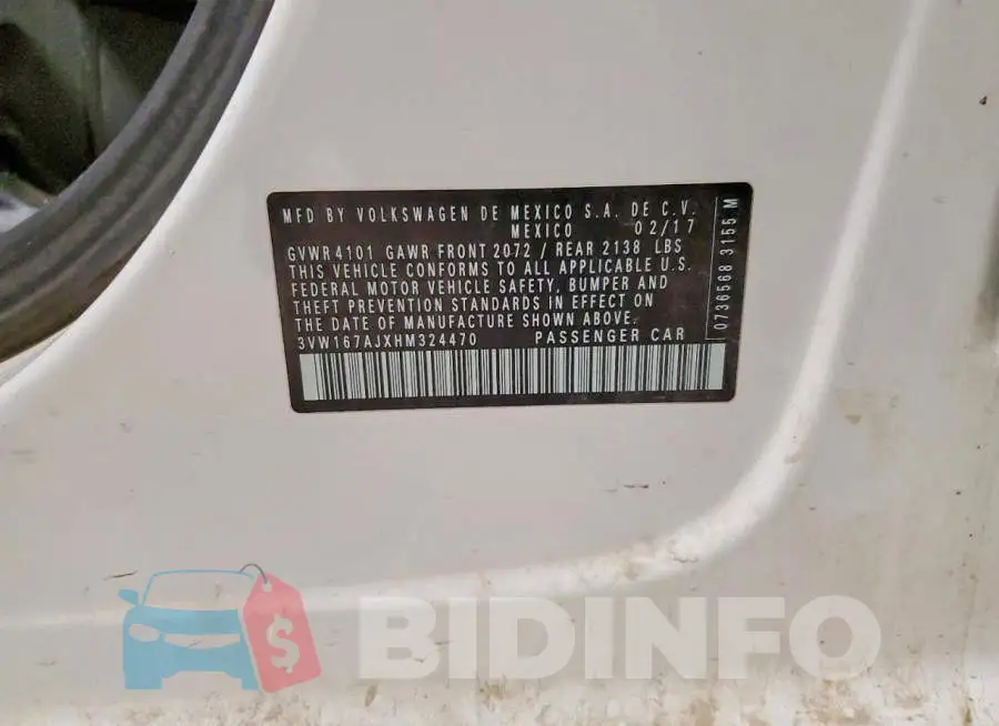 3VW167AJXHM324470 Photo# 12
