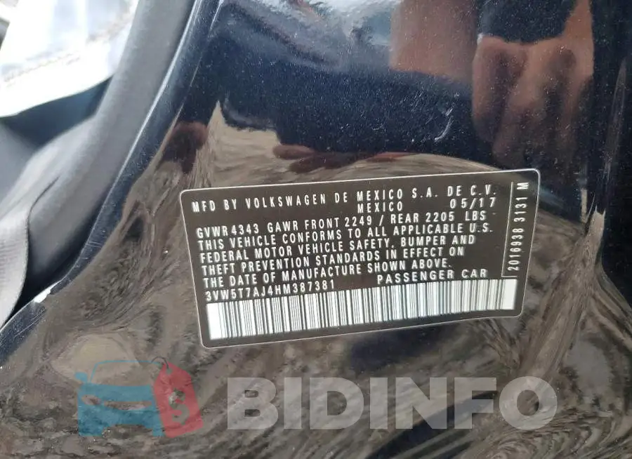 3VW5T7AJ4HM387381 Photo# 13