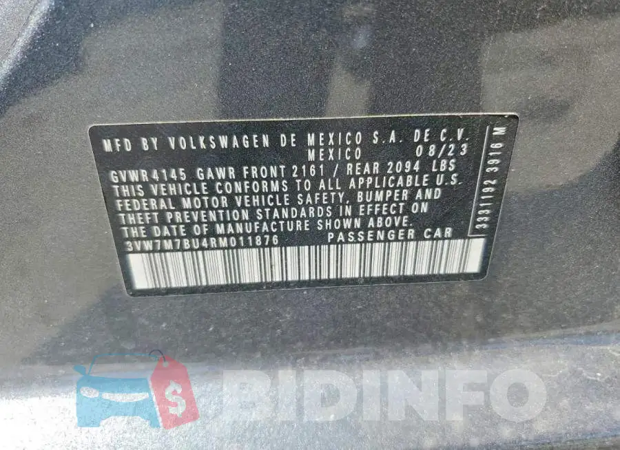 3VW7M7BU4RM011876 Photo# 13