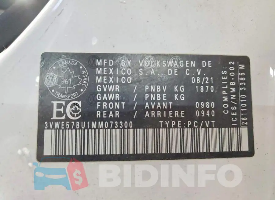 3VWE57BU1MM073300 Photo# 12