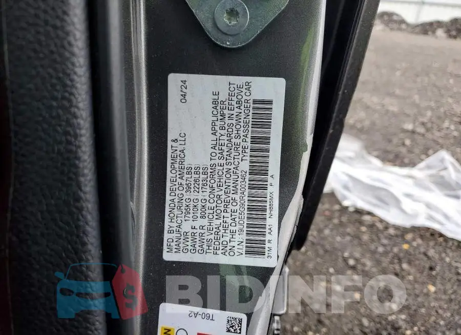 19UDE5G90RA003462 Photo# 12