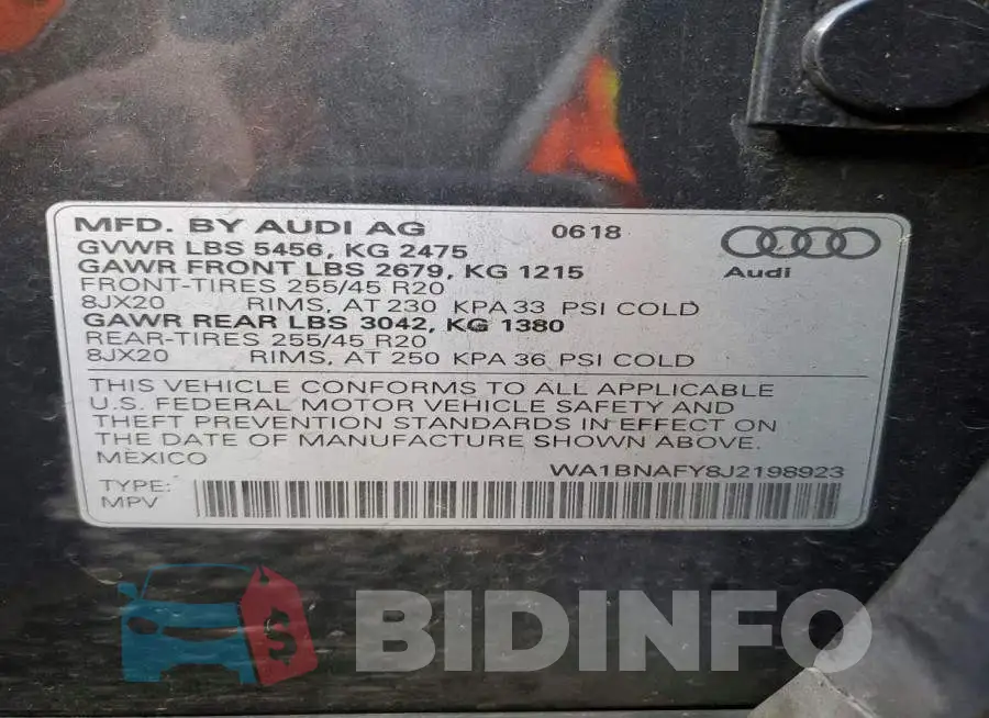 WA1BNAFY8J2198923 Photo# 14