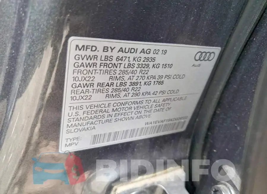 WA1EVAF15KD026533 Photo# 13