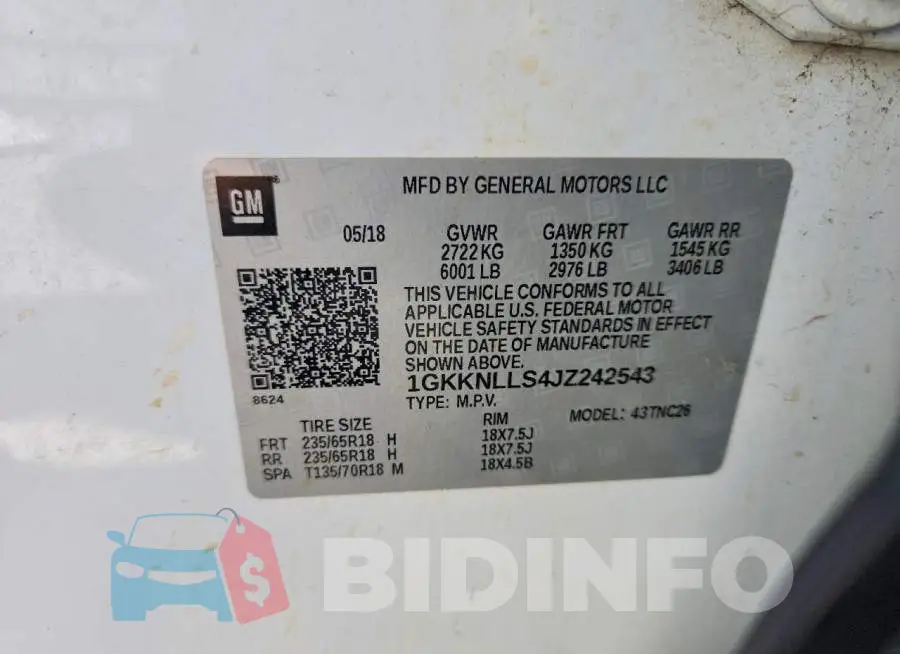 1GKKNLLS4JZ242543 Photo# 13
