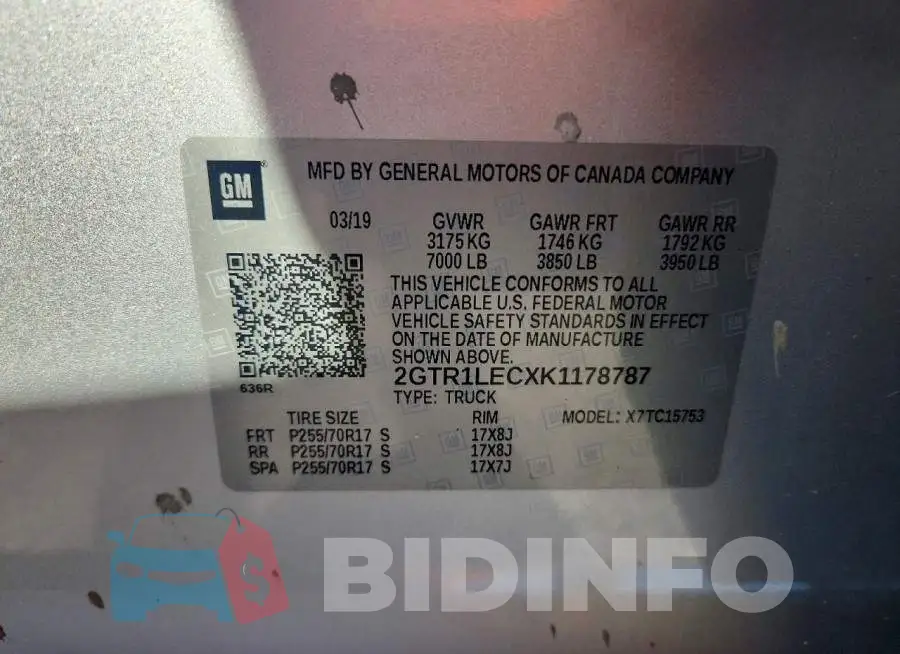 2GTR1LECXK1178787 Photo# 12