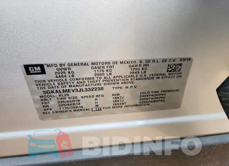 3GKALMEV3JL332238 Photo# 12