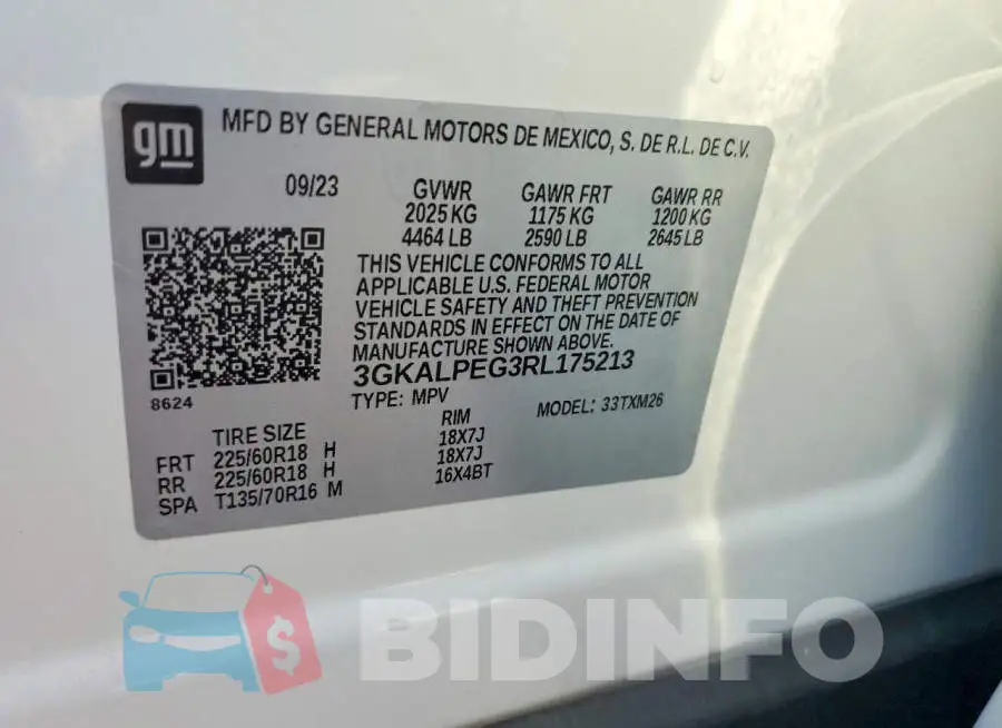 3GKALPEG3RL175213 Photo# 13