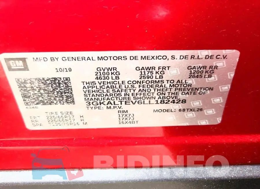 3GKALTEV6LL182428 Photo# 13