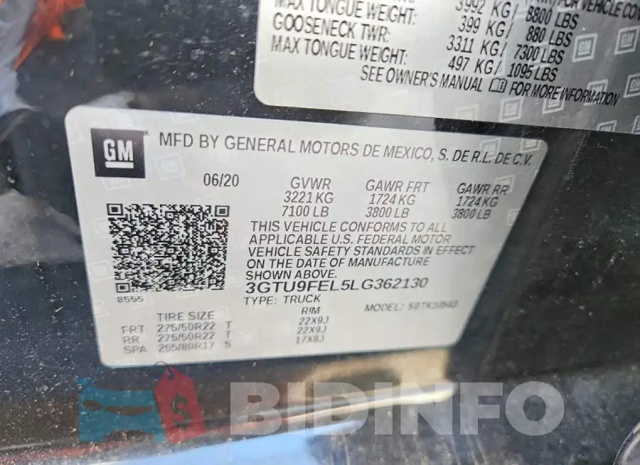 3GTU9FEL5LG362130 Photo# 12