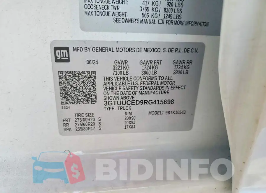 3GTUUCED9RG415698 Photo# 12