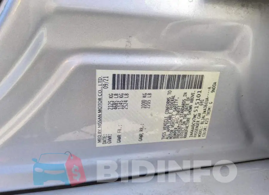 1N4AA6CV7MC515101 Photo# 12
