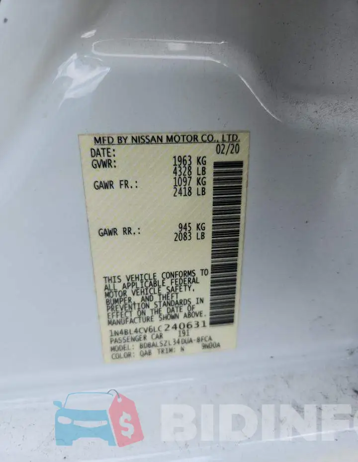 1N4BL4CV6LC240631 Photo# 12