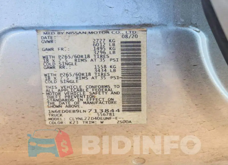1N6ED0EB9LN713844 Photo# 12