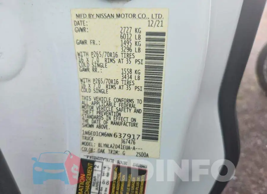 1N6ED1CM6NN637917 Photo# 12