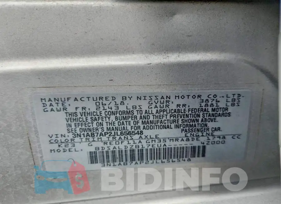3N1AB7AP2JL656548 Photo# 13