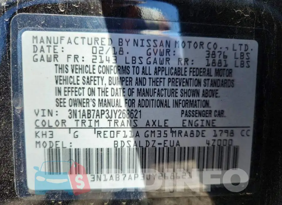 3N1AB7AP3JY268621 Photo# 12