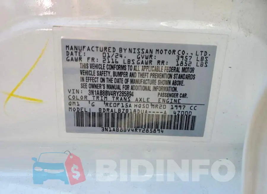 3N1AB8BV4RY285894 Photo# 13