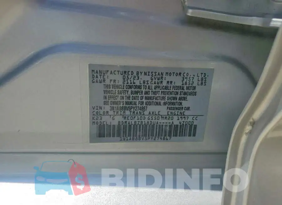 3N1AB8BV5PY274867 Photo# 12