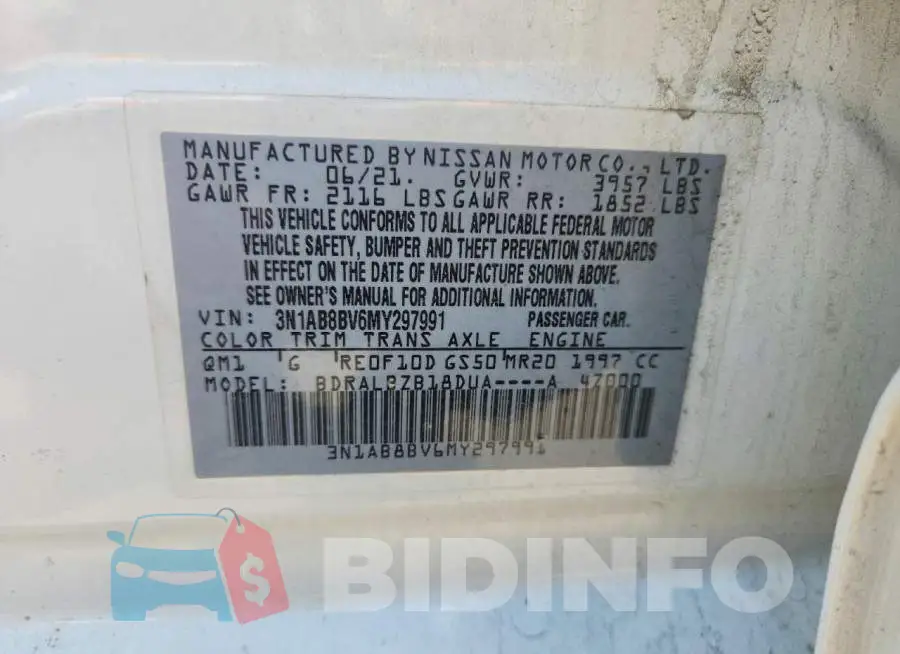 3N1AB8BV6MY297991 Photo# 12