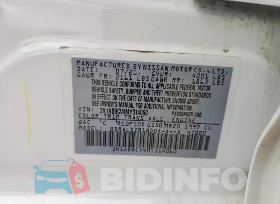 3N1AB8CV4MY314060 Photo# 13