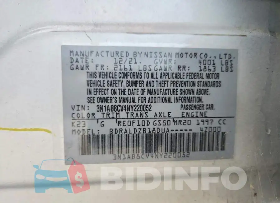 3N1AB8CV4NY220052 Photo# 12