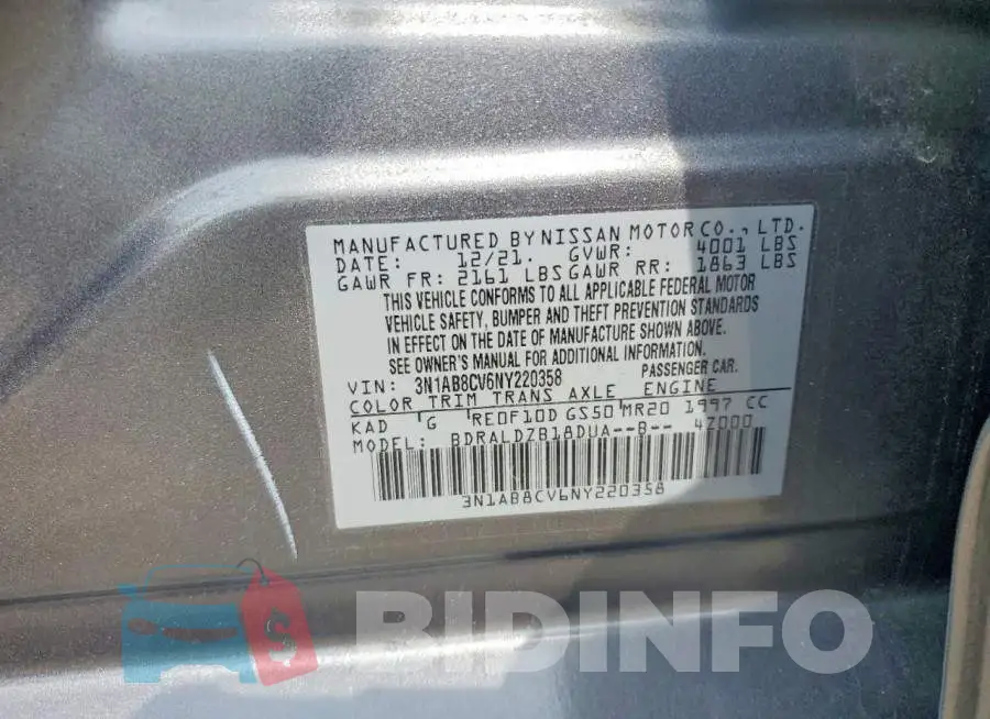 3N1AB8CV6NY220358 Photo# 12