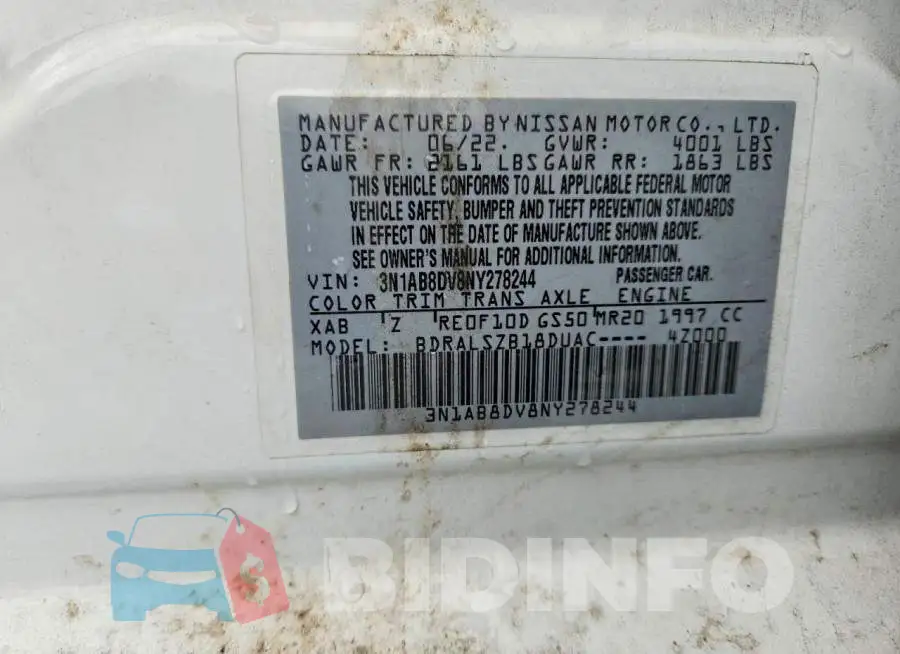 3N1AB8DV8NY278244 Photo# 12