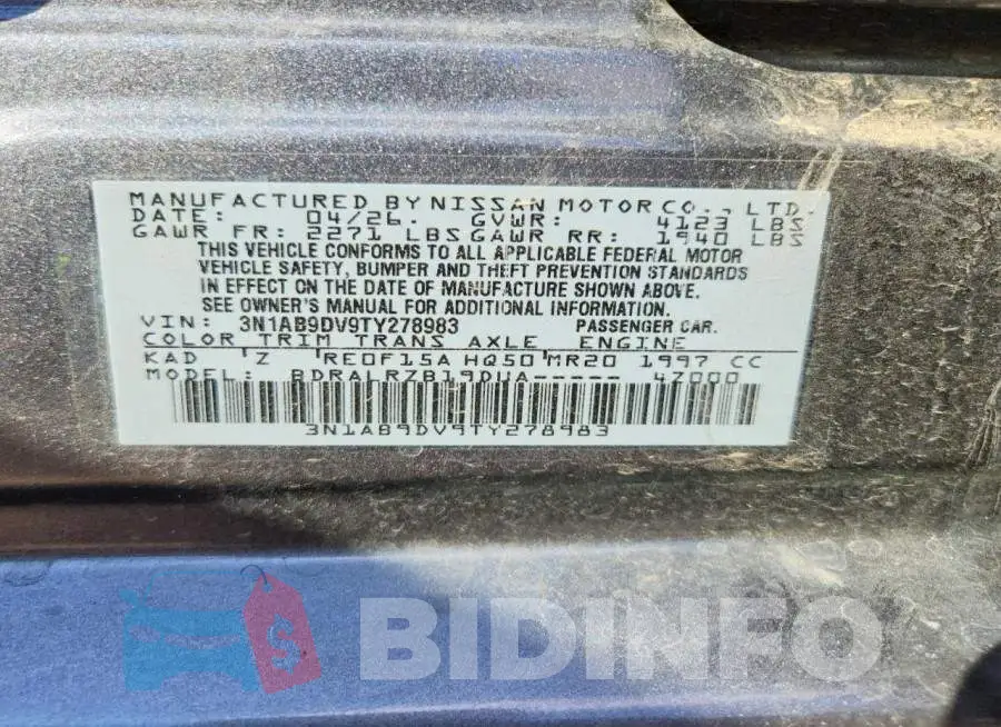3N1AB9DV9TY278983 Photo# 12
