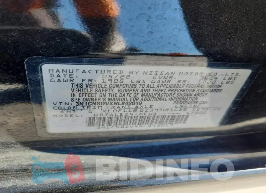 3N1CN8DVXNL842019 Photo# 12
