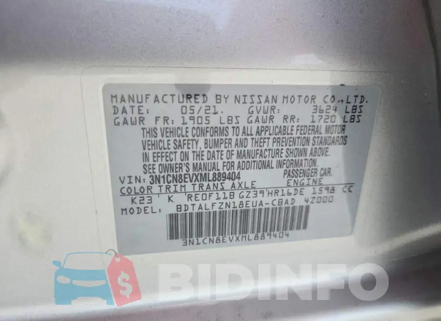 3N1CN8EVXML889404 Photo# 12