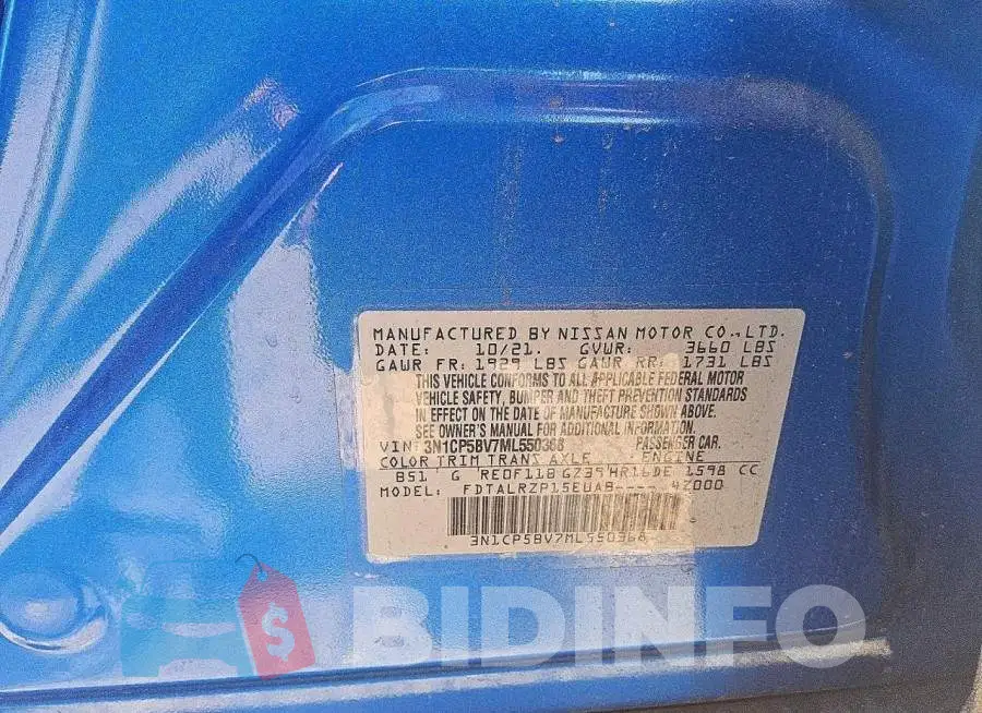 3N1CP5BV7ML550368 Photo# 13