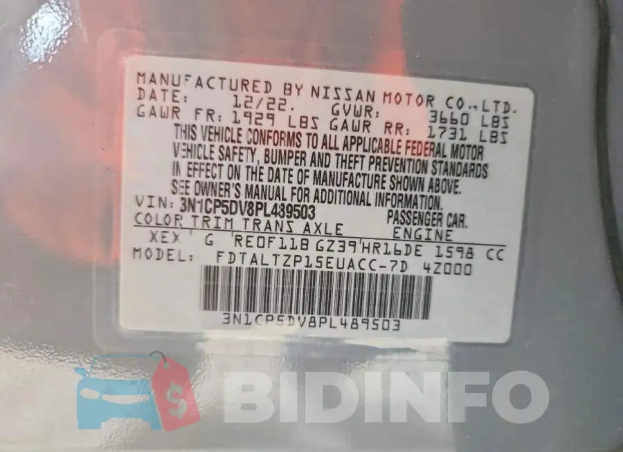 3N1CP5DV8PL489503 Photo# 14