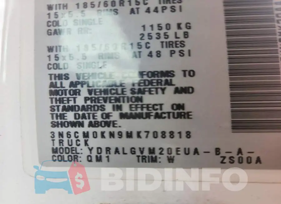 3N6CM0KN9MK708818 Photo# 14