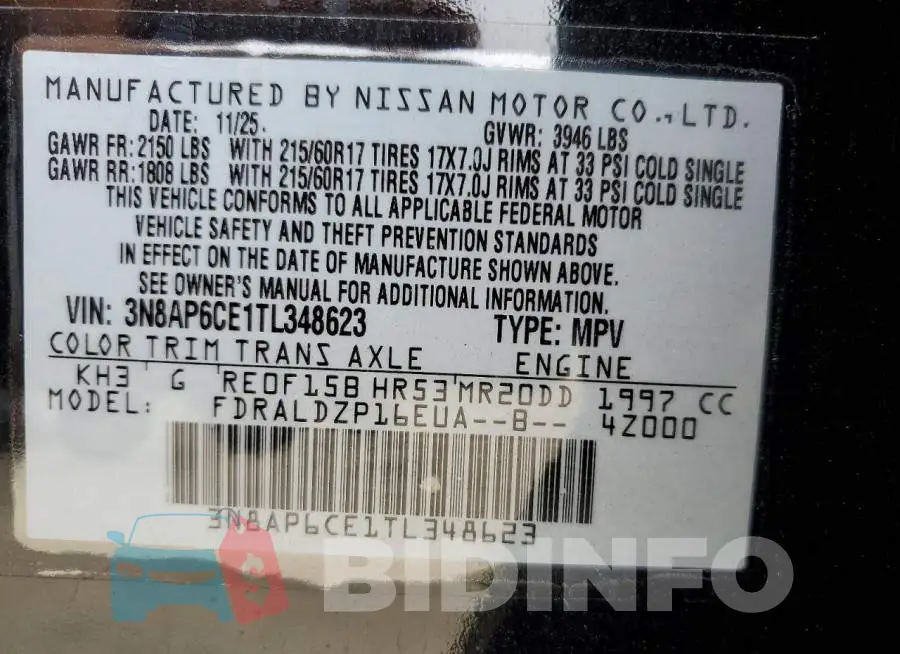 3N8AP6CE1TL348623 Photo# 13