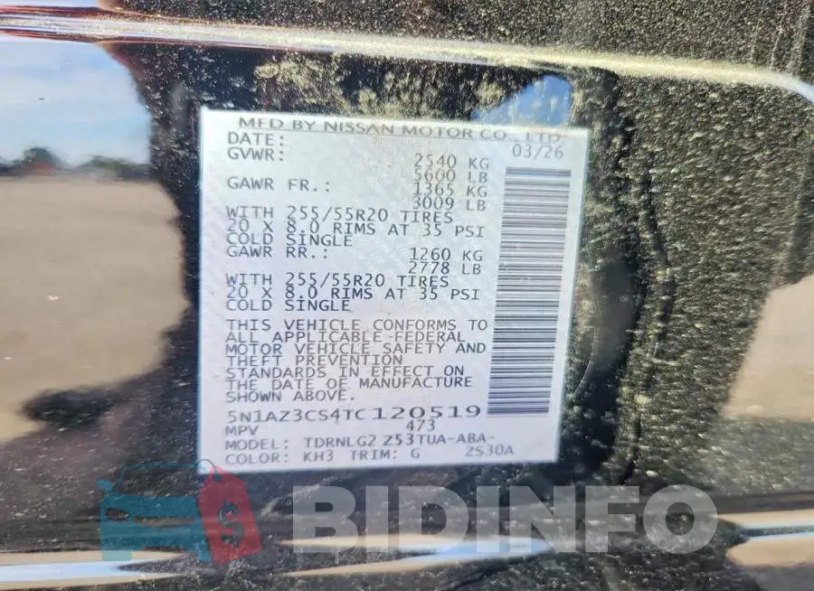 5N1AZ3CS4TC120519 Photo# 13