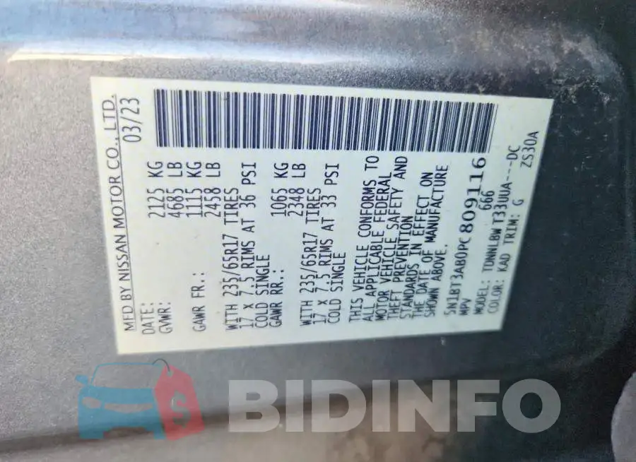 5N1BT3AB0PC809116 Photo# 13