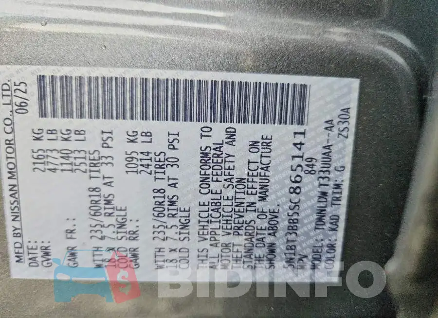 5N1BT3BB5SC865141 Photo# 12