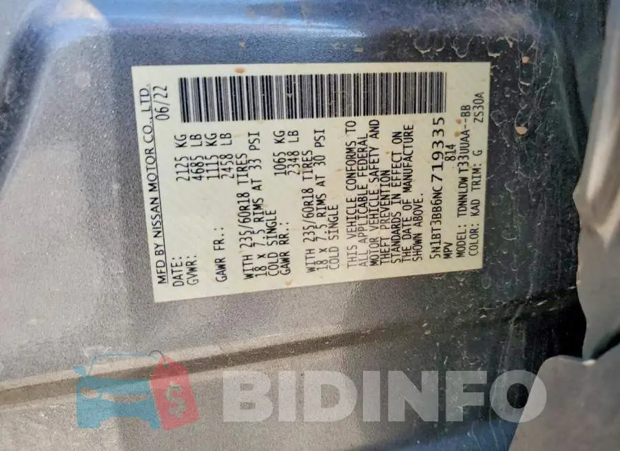 5N1BT3BB6NC719335 Photo# 14