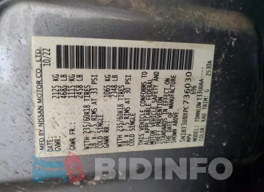 5N1BT3BBXPC736030 Photo# 14