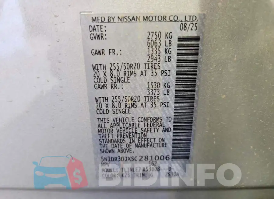 5N1DR3DJXSC281006 Photo# 14