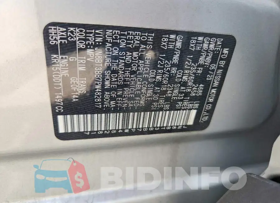 JN8BT3BB7PW482817 Photo# 13